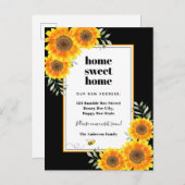 Carte Postale Faire-part Maison de tournesols maison douce maison noire mod (Devant / Derrière)