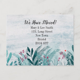 Carte Postale Faire-part Maison déplacée déménageant à l'étranger, adresse 