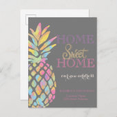 Carte Postale Faire-part Maison Douce Maison, Ananas Aquarelle  Nouvelle Ad (Devant / Derrière)