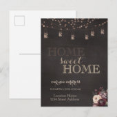 Carte Postale Faire-part Maison Douce Maison,Guirlandes Lumineuses,Pot Maso (Devant / Derrière)