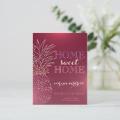 Carte Postale Faire-part Maison Douce Maison, Nouvelle Adresse Ananas (Debout devant)