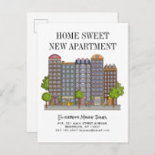 Carte Postale Faire-part Maison Douce Nouvel Appartement Emménagé en Ville (Devant / Derrière)