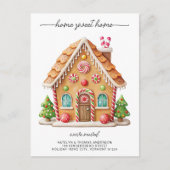 Carte Postale Faire-part Maison en pain d'épices mignonne Nouvel emplacemen (Devant)