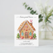 Carte Postale Faire-part Maison en pain d'épices mignonne Nouvel emplacemen (Debout devant)