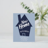 Carte Postale Faire-part Maison modifiable nouvelle typographie maison bleu (Debout devant)