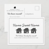 Carte Postale Faire-part Maison Simple Chic Douce Maison Nous Avons Déménag (Devant / Derrière)