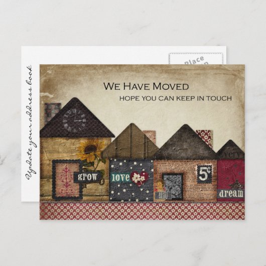 Carte Postale Faire-part Maisons d'art populaire que nous avons déménagées (Devant / Derrière)