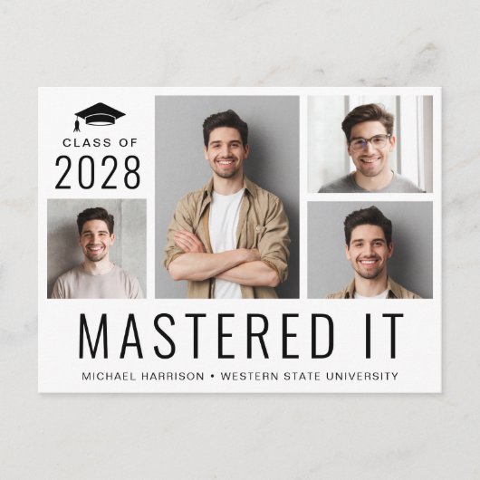 Carte Postale Faire-part Maîtrise Il 5 Photo Masters Diplôme (Devant)