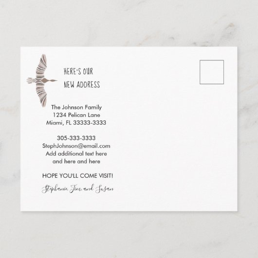 Carte Postale Faire-part Majestueuses oies nous avons déménagé dans notre n (Dos)