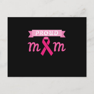 Carte Postale Faire-part Maman fière Ruban rose Sensibilisation au cancer d
