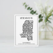 Carte Postale Faire-part Mandala Floral Mississippi State en mouvement (Debout devant)