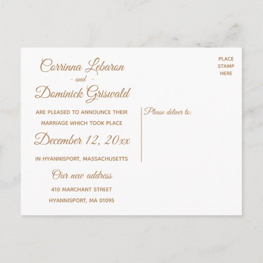 Carte Postale Faire-part Mandala Mariée Boho Mariage Indien Brun (Dos)