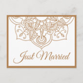Carte Postale Faire-part Mandala Mariée Boho Mariage Indien Brun (Devant)