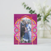 Carte Postale Faire-part Mandalas dans Cerise Pink & maching motifs répétit (Debout devant)