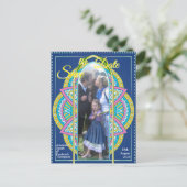 Carte Postale Faire-part Mandalas en bleu néerlandais mixte (Debout devant)