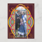 Carte Postale Faire-part Mandalas sur un arrière - plan Maroon (Devant)