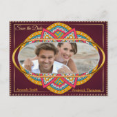 Carte Postale Faire-part Mandalas sur un arrière - plan Maroon (Devant)