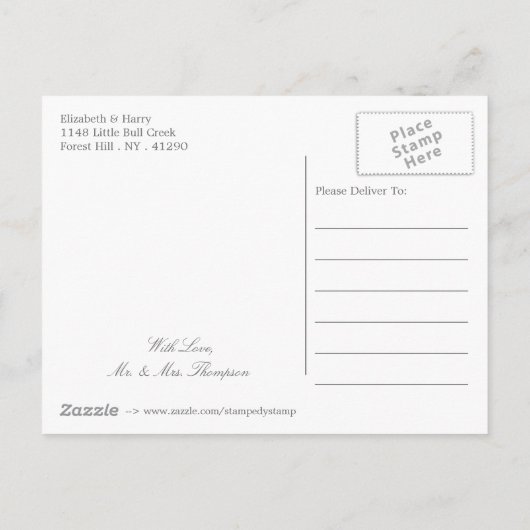 Carte Postale Faire-part Mangez, buvez et enregistrez le Mariage Date (Dos)