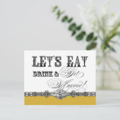 Carte Postale Faire-part Mangez, buvez et soyez mariés Enregistrer la date  (Debout devant)