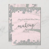 Carte Postale Faire-part Manifestation de maquillage avec points étincelant (Devant / Derrière)