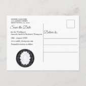 Carte Postale Faire-part Marbre blanc et noir opulent + sphères (Dos)