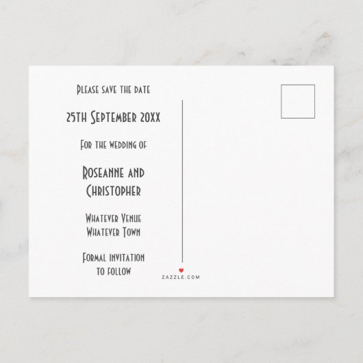 Carte Postale Faire-part Marbre rose Art Déco Design Mariage Enregistrer La (Dos)