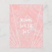 Carte Postale Faire-part Marbre rose Art Déco Design Mariage Enregistrer La (Devant)