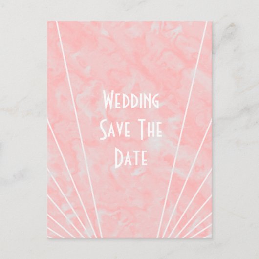 Carte Postale Faire-part Marbre rose Art Déco Design Mariage Enregistrer La (Devant)