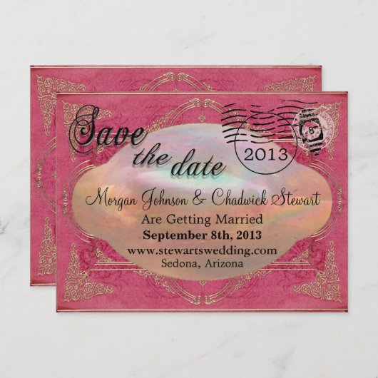 Carte Postale Faire-part Marchenvoie Date à Sauvegarder (Devant / Derrière)