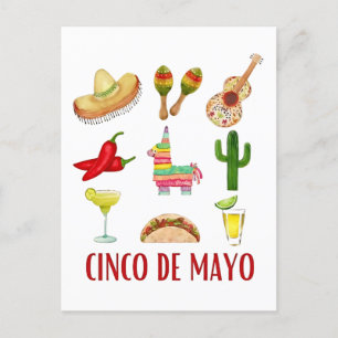 Carte Postale Faire-part Margarita Et Nœud Papillon Coquette Cinco De Mayo 