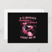 Carte Postale Faire-part Margaritas & Flamants (Devant / Derrière)