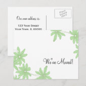 Carte Postale Faire-part Marguerites Vertes Changement d'Adresse (Devant / Derrière)