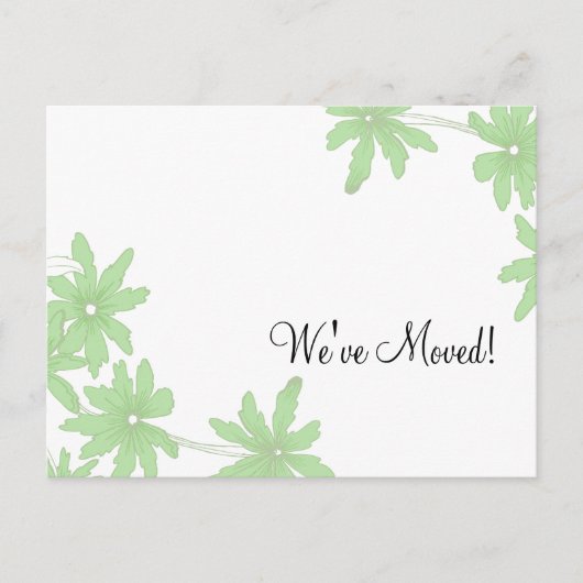 Carte Postale Faire-part Marguerites Vertes Changement d'Adresse (Devant)