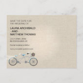 Carte Postale Faire-part Mariage à bicyclette en tandem Enregistrer la date (Dos)