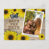 Carte Postale Faire-part Mariage à la date de sauvetage tournesol (Devant)