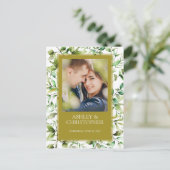 Carte Postale Faire-part Mariage à la frontière florale rustique classique (Debout devant)