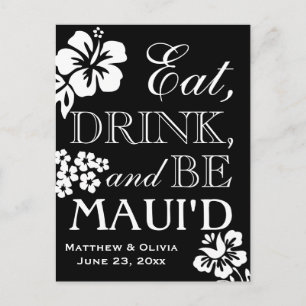 Carte Postale Faire-part Mariage à la plage à Maui, Enregistrez la date