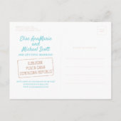 Carte Postale Faire-part Mariage à la Plage avec Palmier Sableux Enregistre (Dos)