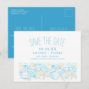 Carte Postale Faire-part Mariage à la plage en Floride à petit budget Enreg