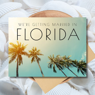 Carte Postale Faire-part Mariage à la plage en Floride avec un petit budget