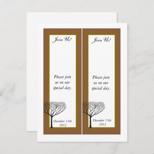 Carte Postale Faire-part Mariage à l'arbre d'automne Enregistrer la date Si (Devant / Derrière)