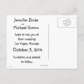 Carte Postale Faire-part Mariage à Las Vegas, Réservez la date : descendez  (Dos)