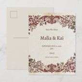 Carte Postale Faire-part Mariage à l'Orchidée Tropicale (Devant / Derrière)