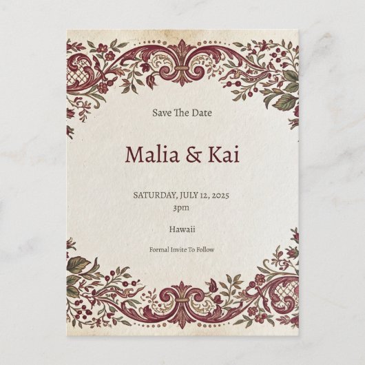 Carte Postale Faire-part Mariage à l'Orchidée Tropicale (Devant)