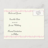 Carte Postale Faire-part Mariage à Paris Tour Eiffel rose Save the Date (Dos)