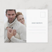 Carte Postale Faire-part Mariage à petit budget Enregistrer la date Bleu po (Dos)