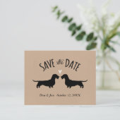 Carte Postale Faire-part Mariage à poils durs Dachshunds Enregistrer la dat (Debout devant)