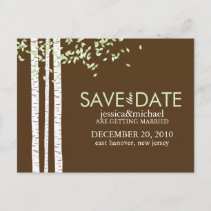 Carte Postale Faire-part Mariage à Sauver la Date des Bouleaux