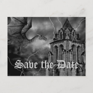Carte Postale Faire-part Mariage à thème fantastique dragon Save the Date