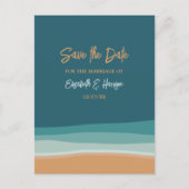 Carte Postale Faire-part Mariage Abstrait Ocean Beach Enregistrer La Date (Devant)